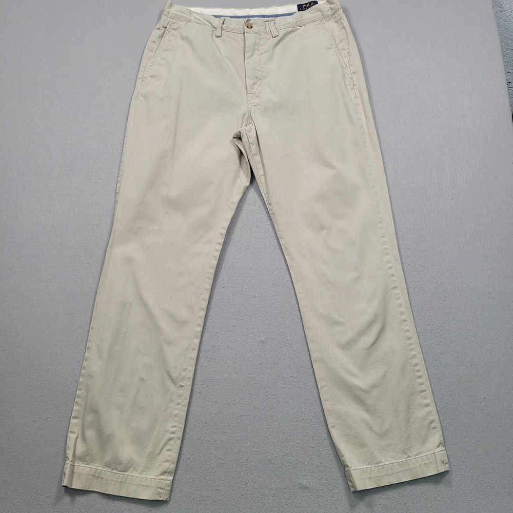 Polo Ralph Lauren Mens 34x32 Tan Classic Fit Chino Pants Khaki Cotton